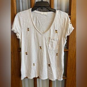 Anthropologie t.la Embroidered Dog T